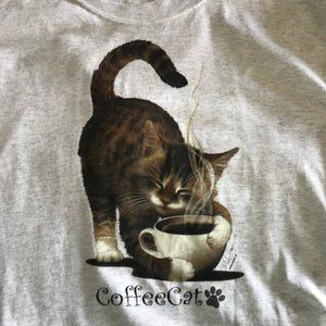 T Shirt with adorable Coffee Cat Graphic